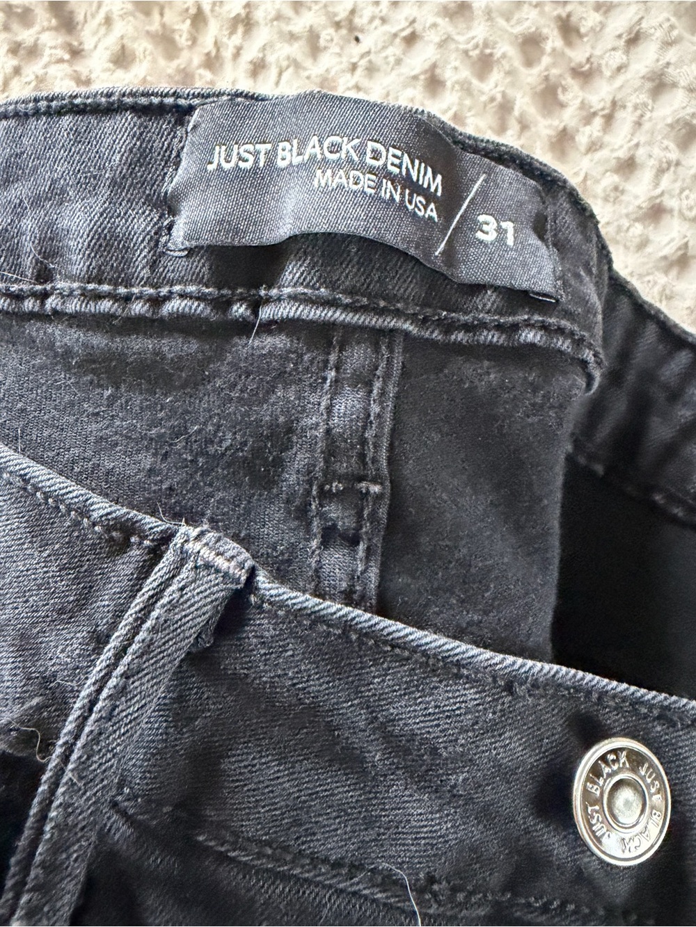 Just Black Black Jeans with Branded Waist Label